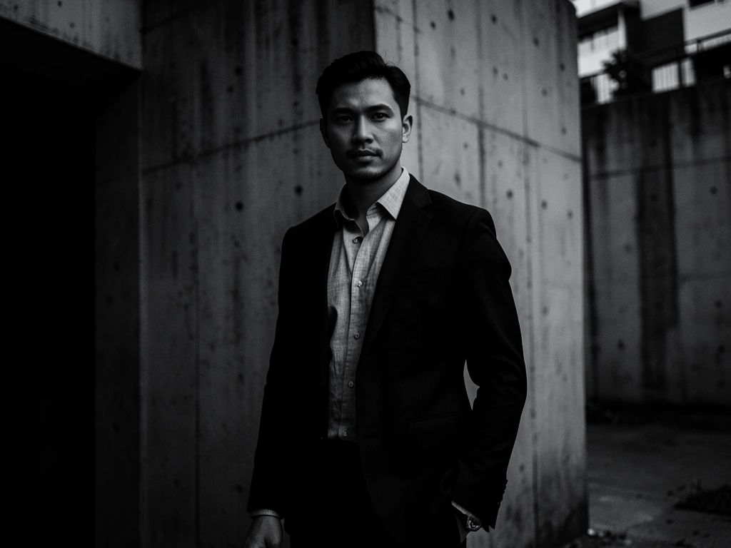 Professional modern man in Jakarta architecture